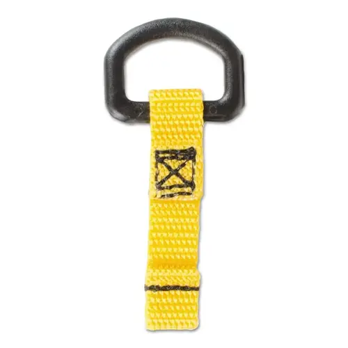 D-ring Attachment, 1500006, 0.5 in W x 2.25 in L, Webbed Nylon, Non -Conductive, Yellow, 100 Pack - pack of 100