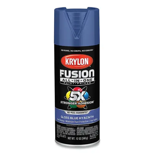 Fusion All-in-One Paints + Primers, 12 oz, Aerosol Can, Gloss Blue Hyacinth - pack of 6 Fusion All-in-One Paints + Primers, 12 oz, Aerosol Can, Gloss Blue Hyacinth - pack of 6