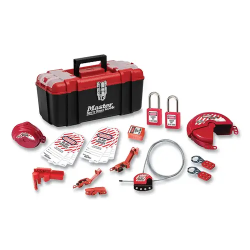 Portable Lockout Kit, Includes 2-Padlocks/Toolbox Red