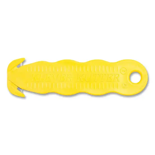 Klever Kutter Safety Cutter, 4-5/8 in L, Straight Blade, Steel, Plastic, Yellow - pack of 10 Klever Kutter Safety Cutter, 4-5/8 in L, Straight Blade, Steel, Plastic, Yellow - pack of 10