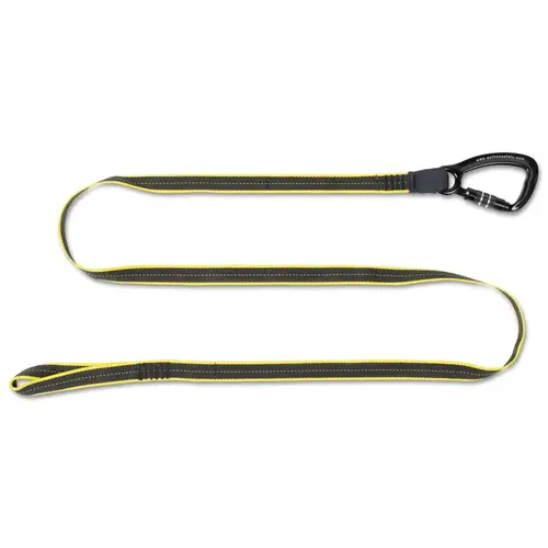 Hook2Loop Tool Lanyards, 72 in, Carabiner, 80 lb Cap. Black; Yellow Hook2Loop Tool Lanyards, 72 in, Carabiner, 80 lb Cap. Black; Yellow