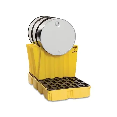 Drum Cradle, 22-1/2 in H x 23-1/4 in D x 29 in W, 2000 lb Cap, HDPE, Yellow Drum Cradle, 22-1/2 in H x 23-1/4 in D x 29 in W, 2000 lb Cap, HDPE, Yellow