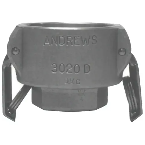 Andrews Part D Cam and Groove Couplers, 2 x 1 1/2 in (FNPT) - pack of 10 Andrews Part D Cam and Groove Couplers, 2 x 1 1/2 in (FNPT) - pack of 10