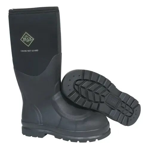 Chore Met Guard Boots, Size 6, 16 in H, Rubber, Black
