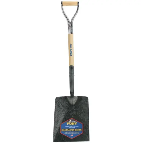 J-450 Series Pony Shovel, Transfer Shovel, 9.75" W X 11.75" L Blade, 27" L Armor D-Grip, White Ash Handle Material. J-450 Series Pony Shovel, Transfer Shovel, 9.75" W X 11.75" L Blade, 27" L Armor D-Grip, White Ash Handle Material.