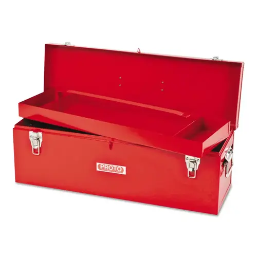 General Purpose Tool Box, Double Latch, 26 in x 8-1/2 in x 9-1/2 in, Steel, Red General Purpose Tool Box, Double Latch, 26 in x 8-1/2 in x 9-1/2 in, Steel, Red