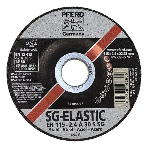 Type 27 Premium Performance SG Depressed Center Cut-Off Wheel, 4-1/2 in dia, 3/32 in Thick, 7/8 in Arbor, 46 Grit Gray - pack of 25