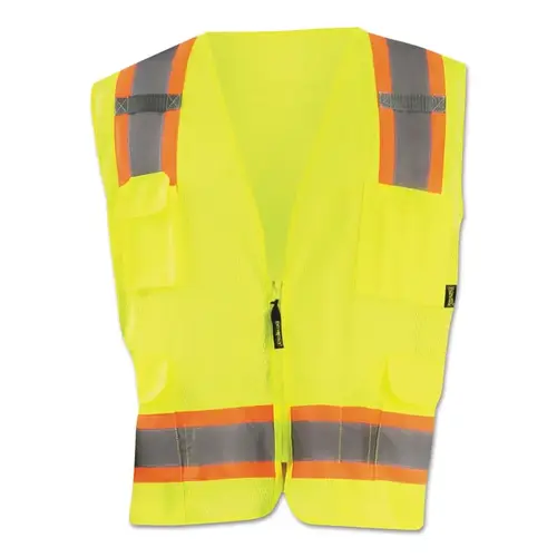 High Visibility Two-Tone Surveyor X Back Mesh Vests, Small, Yellow High Visibility Two-Tone Surveyor X Back Mesh Vests, Small, Yellow