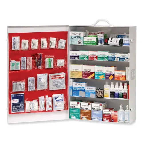 First Aid Kit, Five-Shelf ANSI-B Cabinet for Lrg Industrial Work Settings, Metal First Aid Kit, Five-Shelf ANSI-B Cabinet for Lrg Industrial Work Settings, Metal