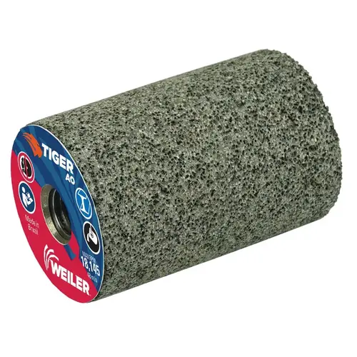 Tiger  Grinding Plug, 2 in dia x 3 in Thick x 5/8 in-11 Arbor, 24 Grit, Aluminum Oxide, Type 18, 12 EA/BX Brown - pack of 12