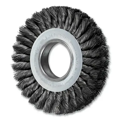 6" KNOT WHEEL BRUSH DOUBLE ROW .012 CS WIRE 6" KNOT WHEEL BRUSH DOUBLE ROW .012 CS WIRE