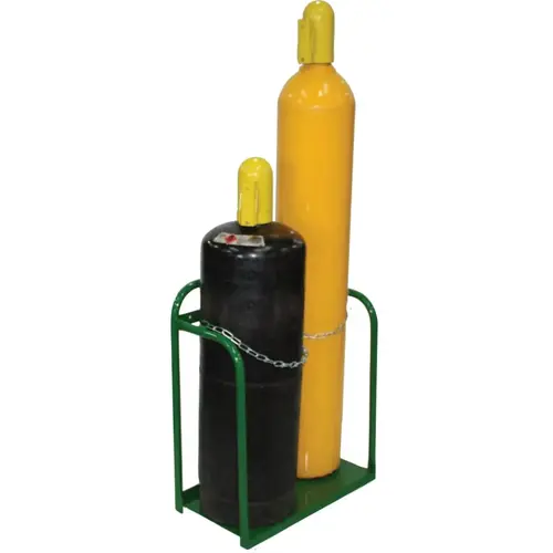 Cylinder Racks, Holds 2 Cylinders, 9 1/2 in-12 1/2 in dia. Green