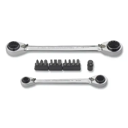 13 Pc. QuadBox Double Box Ratcheting Wrench Sets, Metric 13 Pc. QuadBox Double Box Ratcheting Wrench Sets, Metric