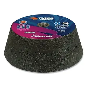 Tiger 68400 Tiger  Flaring Cup Wheel, 6 in/4-3/4 in dia x 2 in Thick x 5/8 in-11 Arbor, 1-1/2 in Rim, 16 Grit, Cer, Type 11, 5 EA/BX Brown - pack of 5