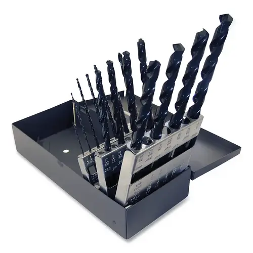 120 Steam Oxide General Purpose Taper Length Drill Set, 15-Pc, 1/16 in-1/2 in Drill Sizes 120 Steam Oxide General Purpose Taper Length Drill Set, 15-Pc, 1/16 in-1/2 in Drill Sizes