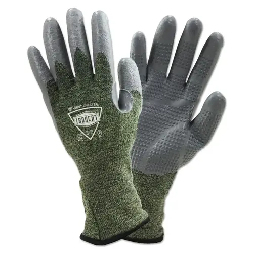 6100 Coated Welding Gloves, FR Silicone, X-Large, Gray/Green