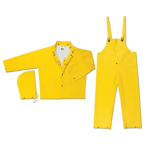 6004 Commodore 3 Piece Rain Suit, 0.40 mm, PVC/Non-Woven Poly/Nylon, Yellow, Medium 6004 Commodore 3 Piece Rain Suit, 0.40 mm, PVC/Non-Woven Poly/Nylon, Yellow, Medium