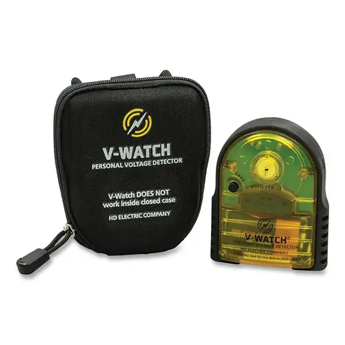 Greenlee V-WATCH Personal Voltage Detector, (1) 9 V Alkaline Batt, >2400 V AC Line-to-Ground, Incl Carrying Case w/Lanyard Greenlee V-WATCH Personal Voltage Detector, (1) 9 V Alkaline Batt, >2400 V AC Line-to-Ground, Incl Carrying Case w/Lanyard