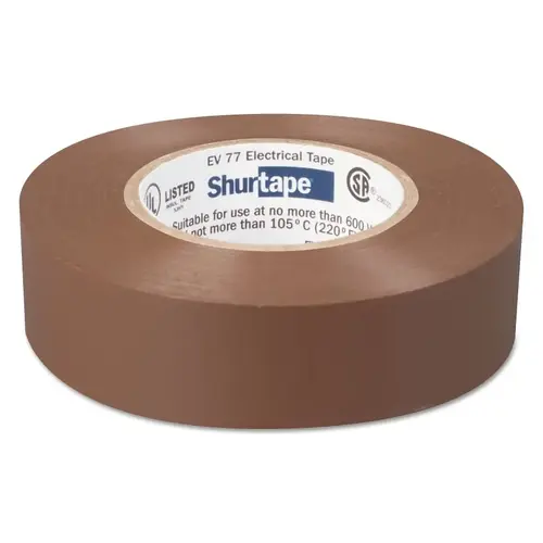 EV 77 Professional Grade Electrical Tapes, 66 ft x 3/4 in, Brown, 100/case - pack of 100 EV 77 Professional Grade Electrical Tapes, 66 ft x 3/4 in, Brown, 100/case - pack of 100