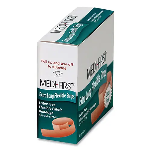 Lightweight Cloth Bandage,3/4 in W, 4-11/16 in L, Strip, Fabric Brown