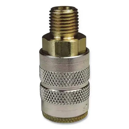 F-Series Pneumatic Manual Threaded Coupler, 1/4 in thread Male, 1/4 in Body, Brass F-Series Pneumatic Manual Threaded Coupler, 1/4 in thread Male, 1/4 in Body, Brass