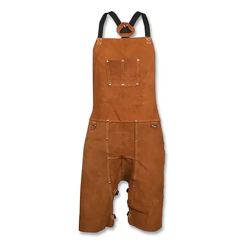 Side Split Cowhide Apron, 3837 Bib, 2-Chest Pockets, Cotton X-Back Straps, 24 in W x 36 in L, Dark Brown Side Split Cowhide Apron, 3837 Bib, 2-Chest Pockets, Cotton X-Back Straps, 24 in W x 36 in L, Dark Brown