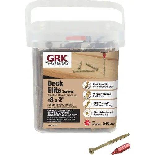 GRK Deck Elite #8 x 2 In. Star Drive Bugle-Head Deck Screws (540 Ct.) Tan