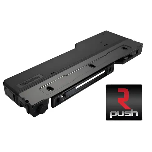 R Push Device, Heavy Duty System, Push-To-Open And Soft-Close Mechanism, Cabinet And Furniture Hardware, Black Finish