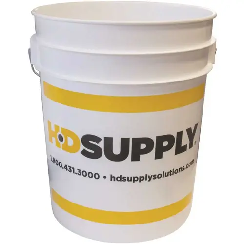 Hd Supply 5 Gallon Hd Supply Logo Bucket, White Hd Supply 5 Gallon Hd Supply Logo Bucket, White