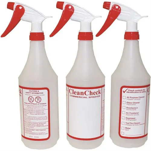Tolco Clean Check 32oz Bottle With Sprayer Package Of 3