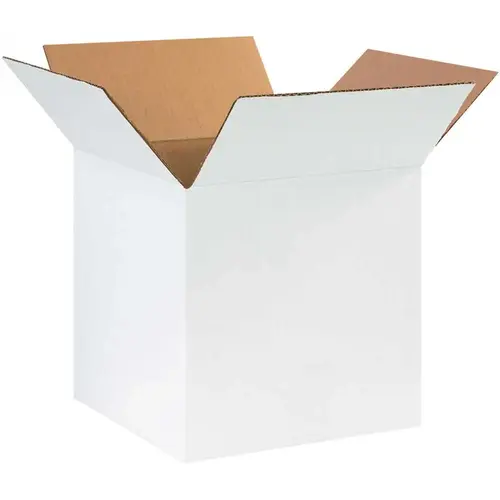 Box Partners Corrugated Boxes 10"x10"x10" White Package Of 25 Box Partners Corrugated Boxes 10"x10"x10" White Package Of 25