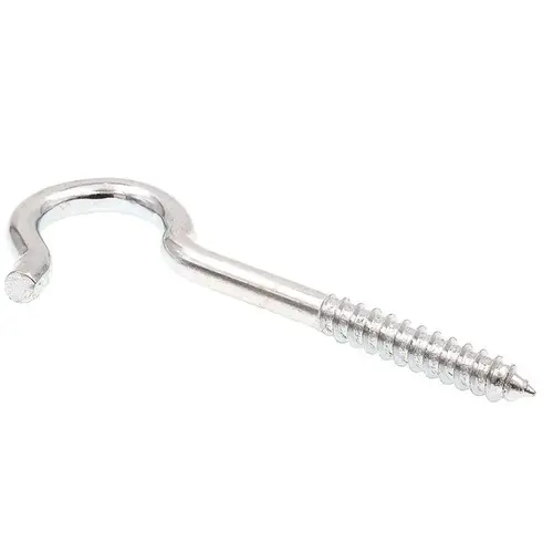 Generic Round Bend Screw Hooks,zinc, Package Of 10