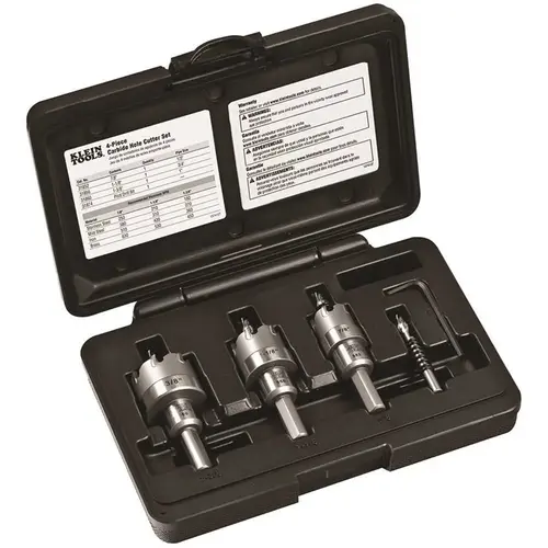 Klein Tools 4-Piece Carbide Hole Cutter Set Klein Tools 4-Piece Carbide Hole Cutter Set