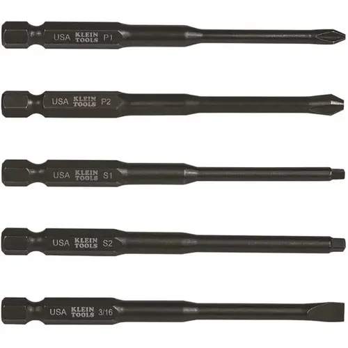 Klein Tools 3-1/2 Power Driver Bits, Assorted