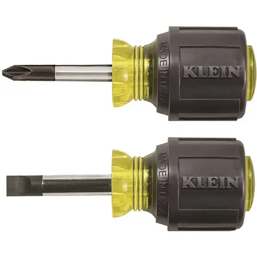 Klein Tools 2 Piece Stubby Screwdriver Set Klein Tools 2 Piece Stubby Screwdriver Set