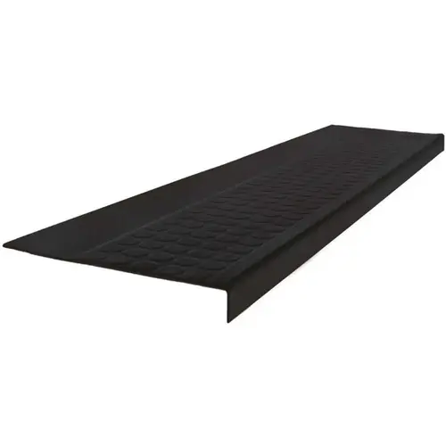 12-1/2 X 4 Ft Black Low Circular Rubber Square Nose Stair Tread