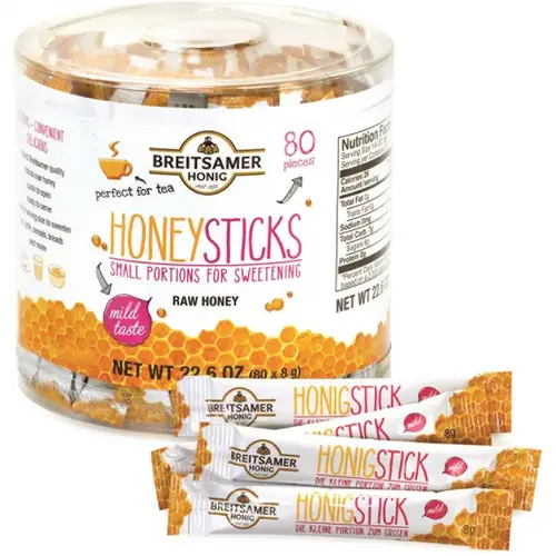 Breitsamer Honig Raw Honey Sticks 0.28 Oz Case Of 80 Breitsamer Honig Raw Honey Sticks 0.28 Oz Case Of 80