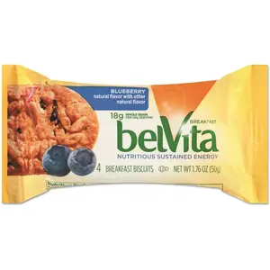 Nabisco CDB02908BX Nabisco Belvita Breakfast Biscuits, Blueberry, 1.76 Oz Package Of 8