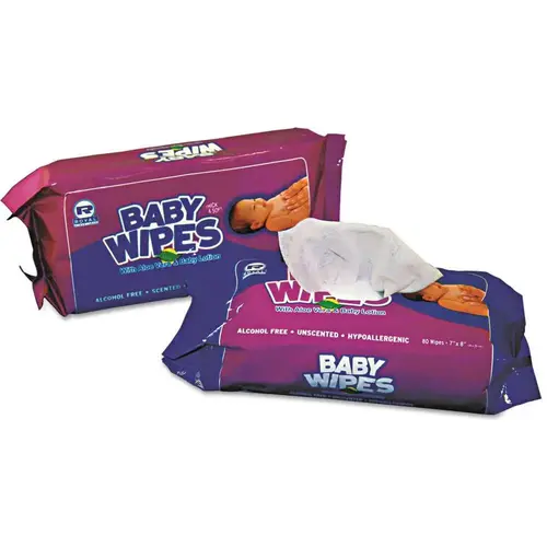 Aloe Baby Wipe Unscented Refill 12 Refills With 80 Sheets Per Refill