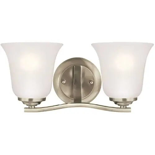 Emmons 100 Watts Two Light Bath Sconces Brushed NICKEL Emmons 100 Watts Two Light Bath Sconces Brushed NICKEL