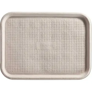 Chinet HUH20803CT White Savaday Molded Fiber Flat Food Tray 12" X16"