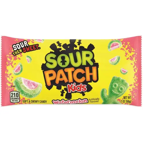 Sour Patch Kids Chewy Candy, Watermelon, 2 Oz Bags, 24/pack