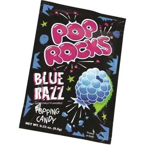 Pop Rocks GRR20900230 Pop Rocks Candy, Blue Raspberry, 0.33 Oz Pouches, 24/pack