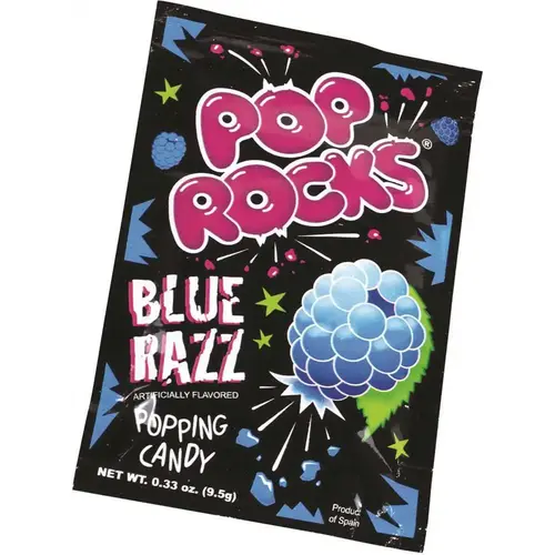 Pop Rocks Candy, Blue Raspberry, 0.33 Oz Pouches, 24/pack