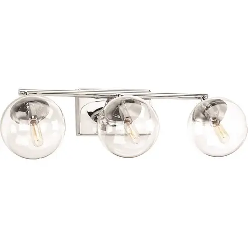 Mod 2 Light Bath Light In Polished Chrome Finish, Clear Glass Mod 2 Light Bath Light In Polished Chrome Finish, Clear Glass