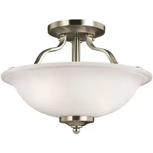 Generation Lighting 7739002-962 Traditional Brushed NICKEL Emmons Two Light Semi-Flush Mount