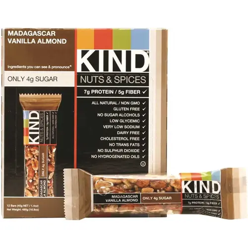 1.4 Oz Madagascar Vanilla Almond Nuts And Spices Bar