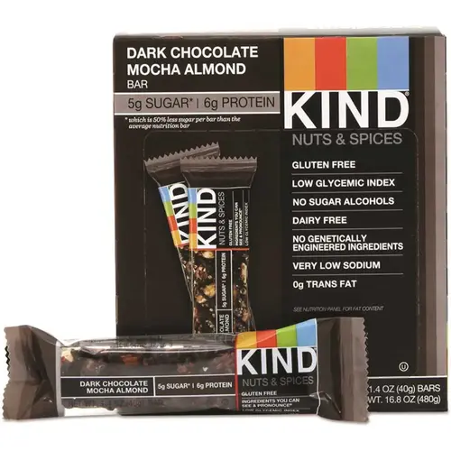 1.4 Oz Bar Dark Chocolate Mocha Almond Nuts And Spices Bar