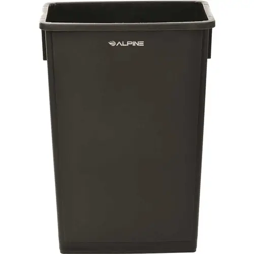 Alpine Industries Slim 23 Gallon Black Waste Receptacle Trash Can Alpine Industries Slim 23 Gallon Black Waste Receptacle Trash Can