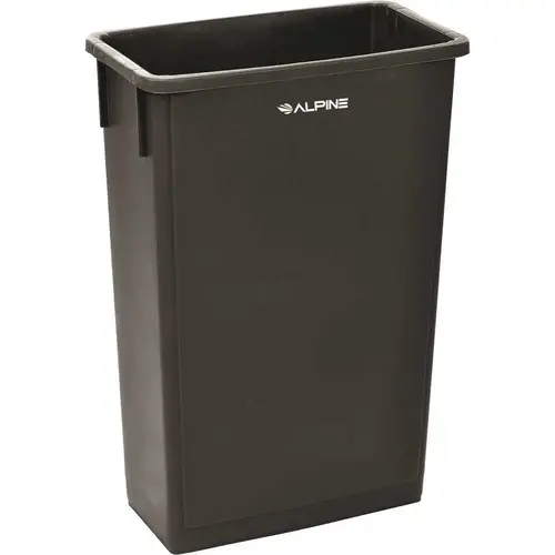 Alpine Industries Slim 23 Gal Black Waste Receptacle Can Package Of 3 Alpine Industries Slim 23 Gal Black Waste Receptacle Can Package Of 3